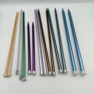 Mixed Knitting Needle Lot Boye Susan Bates Clover Bamboo Aluminum Sizes 4-17